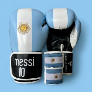 Argentina Messi Boxing Gloves & Wraps Set